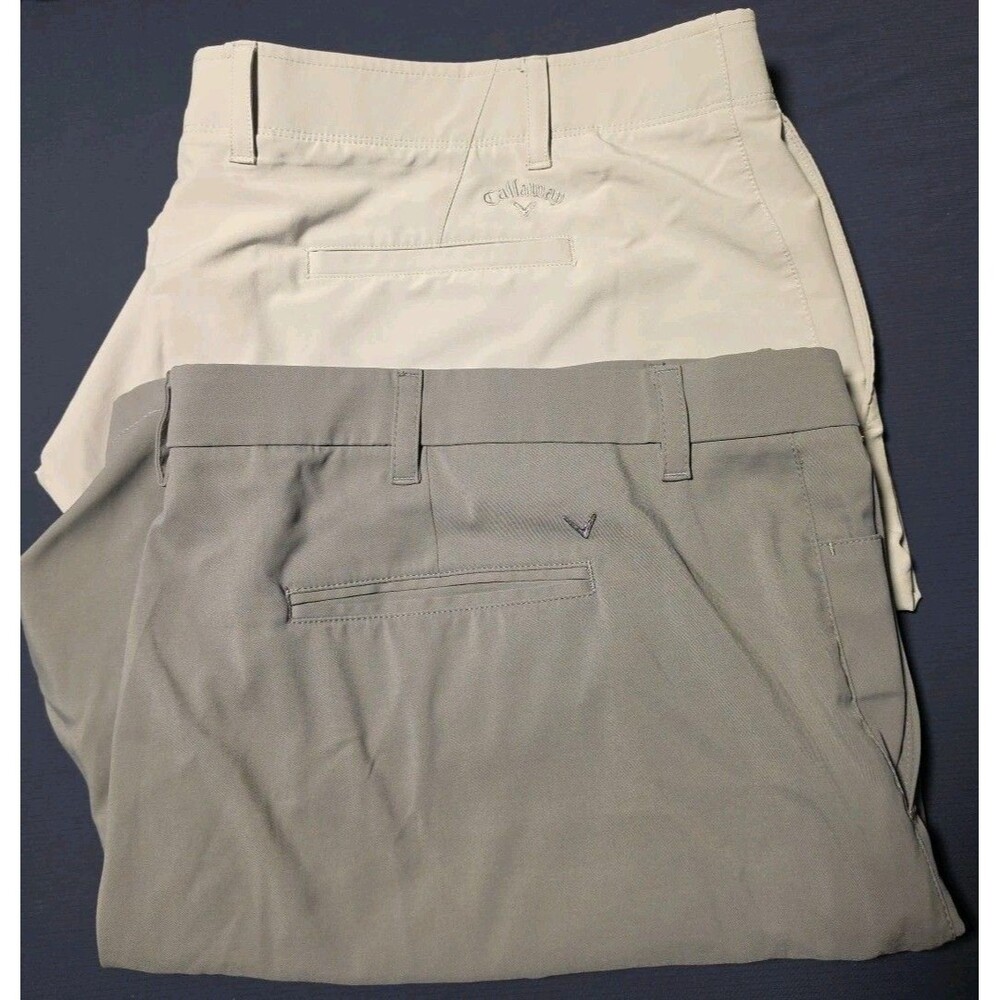 Callaway Golf Shorts Mens 50 B Gray Beige Performance Stretch Flat Front Casual